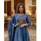 Latest Peacock bandhani print Designer suit set Blue