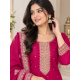 Femy Trend Silk Blend Fabric Embroidered Kurta Set in this attractive Magenta Color