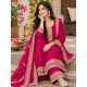Femy Trend Silk Blend Fabric Embroidered Kurta Set in this attractive Magenta Color