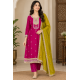 Rich look of vichitra fabric with heavy quality with premium finish color Magenta