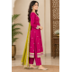 Rich look of vichitra fabric with heavy quality with premium finish color Magenta