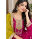 Rich look of vichitra fabric with heavy quality with premium finish color Magenta