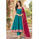Femy Trend stylish Women Anarkali Kurta Set with Dupatta designed for elegance and comfort Teal