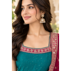 Femy Trend stylish Women Anarkali Kurta Set with Dupatta designed for elegance and comfort Teal