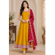 Femy Trend stylish Women Anarkali Kurta Set with Dupatta designed for elegance and comfort Mustard