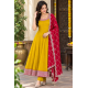 Femy Trend stylish Women Anarkali Kurta Set with Dupatta designed for elegance and comfort Mustard
