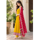 Femy Trend stylish Women Anarkali Kurta Set with Dupatta designed for elegance and comfort Mustard
