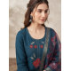Elegant Mulchanderi Women's Blue Embroidered Kurta palazzo Dupatta set Dark Blue