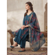 Elegant Mulchanderi Women's Blue Embroidered Kurta palazzo Dupatta set Dark Blue