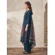 Elegant Mulchanderi Women's Blue Embroidered Kurta palazzo Dupatta set Dark Blue
