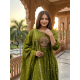 Latest Peacock bandhani print Designer suit set Green