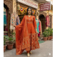 Beautiful New Anarkali dress/gown with pant & Beautiful Dupatta for festive  occasion Orange