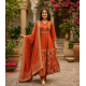 Beautiful New Anarkali dress/gown with pant & Beautiful Dupatta for festive  occasion Orange