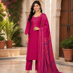 Festive/party wear Kurta & Trouser With Dupatta for Women Pink