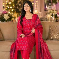 Beautiful party/festive wear kurta set with dupatta Pink