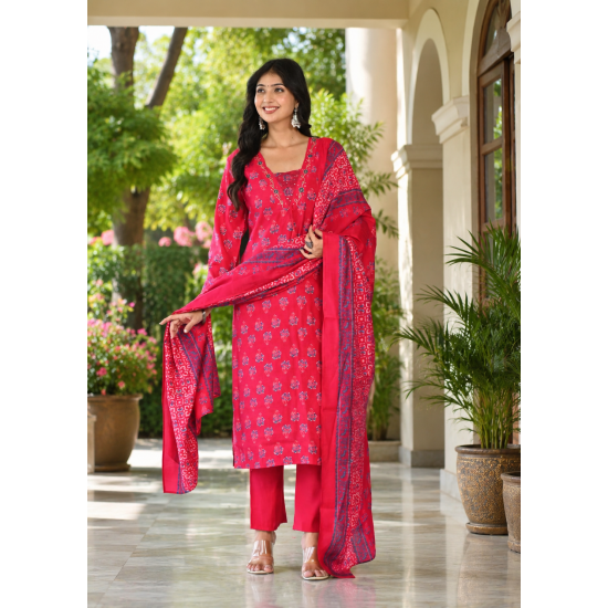 Beautiful party/festive wear kurta set with dupatta Pink