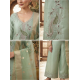 Roman silk blend pattern kurta with lining & paired with palazzo and a delicately embellished dupatta Pista