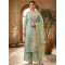 Roman silk blend pattern kurta with lining & paired with palazzo and a delicately embellished dupatta Pista