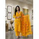 Enjoy Your Festival & wedding with Our Beautiful 3pc suit set with chiffon dupatta with beautiful design Yellow