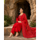 Festive/party wear Kurta & Trouser With Dupatta for Women Red