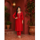 Festive/party wear Kurta & Trouser With Dupatta for Women Red