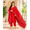 Festive/party wear Kurta & Trouser With Dupatta for Women Red