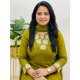 DESIGNER SUIT SET WITH EMBROIDERY WORK AND KODI LATKAN OLIVE GREEN