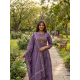 Latest Peacock bandhej print Designer suit set Violet