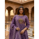 Latest Peacock bandhej print Designer suit set Violet