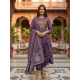 Latest Peacock bandhej print Designer suit set Violet