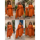 Abstract cotton 3 Piece set for work & casual wear floral on kurta & slit with highlights and beautiful placed dupatta Rust