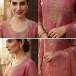 Glass chiffon trending fabric With glossy finish Pink