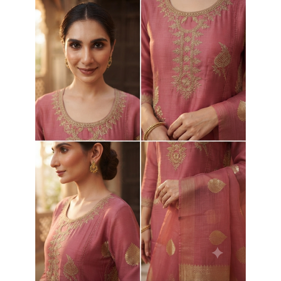 Glass chiffon trending fabric With glossy finish Pink