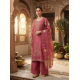 Glass chiffon trending fabric With glossy finish Pink