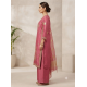 Glass chiffon trending fabric With glossy finish Pink
