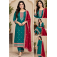 Femy Trend ethnic collection with this elegant Women Embroidered Kurta Pant with Dupatta Set Green Color