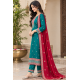 Femy Trend ethnic collection with this elegant Women Embroidered Kurta Pant with Dupatta Set Green Color