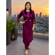 New Launch khadi cotton fabric straight kurta with pant set for work/casual wear Violet