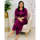 New Launch khadi cotton fabric straight kurta with pant set for work/casual wear Violet