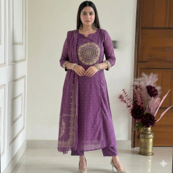 Elevate your ethnic wardrobe with this elegant special suit set Violet