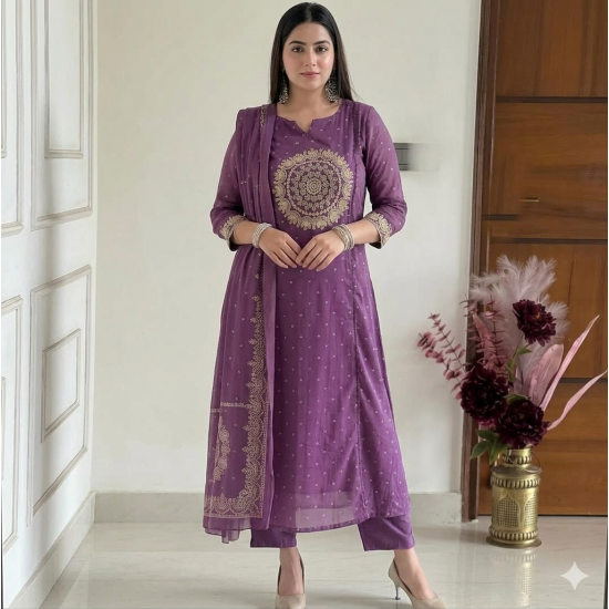 Elevate your ethnic wardrobe with this elegant special suit set Violet