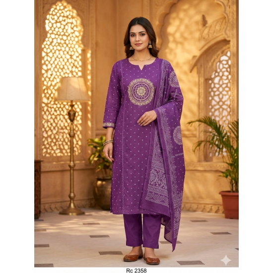 Elevate your ethnic wardrobe with this elegant special suit set Violet