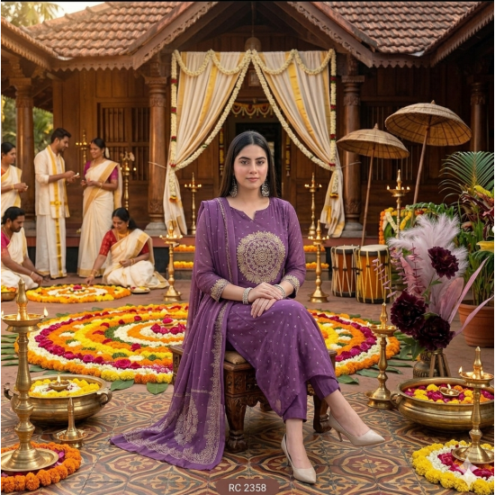 Elevate your ethnic wardrobe with this elegant special suit set Violet