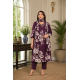 Kurta with V neck and beautifully design on neck in rayon silk fabric Violet