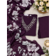 Kurta with V neck and beautifully design on neck in rayon silk fabric Violet