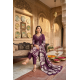 Kurta with V neck and beautifully design on neck in rayon silk fabric Violet