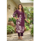 Kurta with V neck and beautifully design on neck in rayon silk fabric Violet