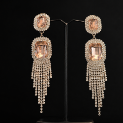 American Diamond(AD) Earrings Cubic Alloy Drops & Danglers - Pink