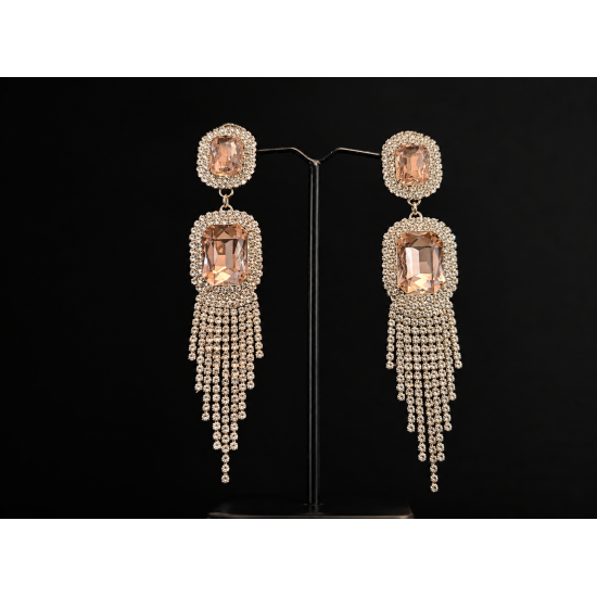 American Diamond(AD) Earrings Cubic Alloy Drops & Danglers - Pink