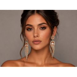 American Diamond(AD) Earrings Cubic Alloy Drops & Danglers - Pink